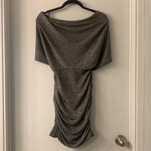 Backless Metallic Draped Front Dress - Picture 9 of 10